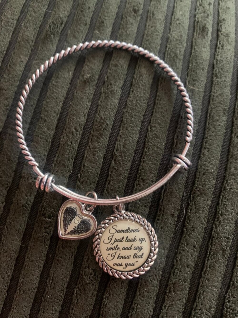 Adjustable Bracelet with Angel Phrase
